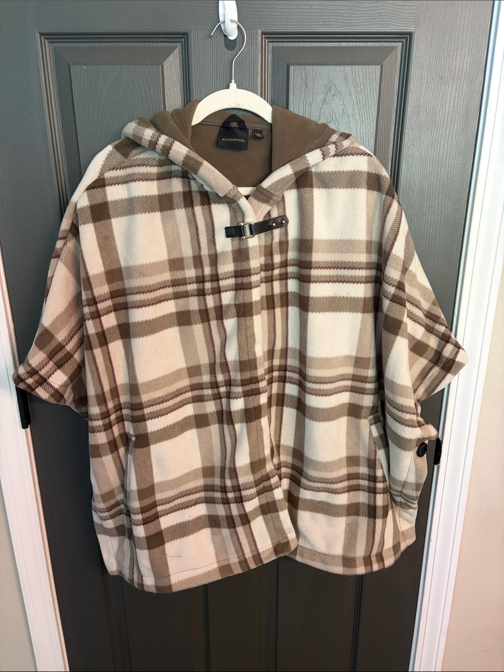 Weatherproof Brown Fleece Poncho